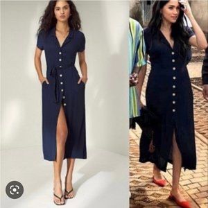 Wilfred navy blue dress.